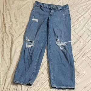 Old navy Distressed high rise loose Blue Jeans